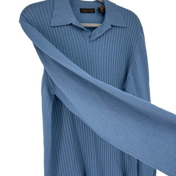 Vintage Metropolitan by Lord & Taylor 100% Merino Wool Sweater Blue  XL - Picture 3 of 10